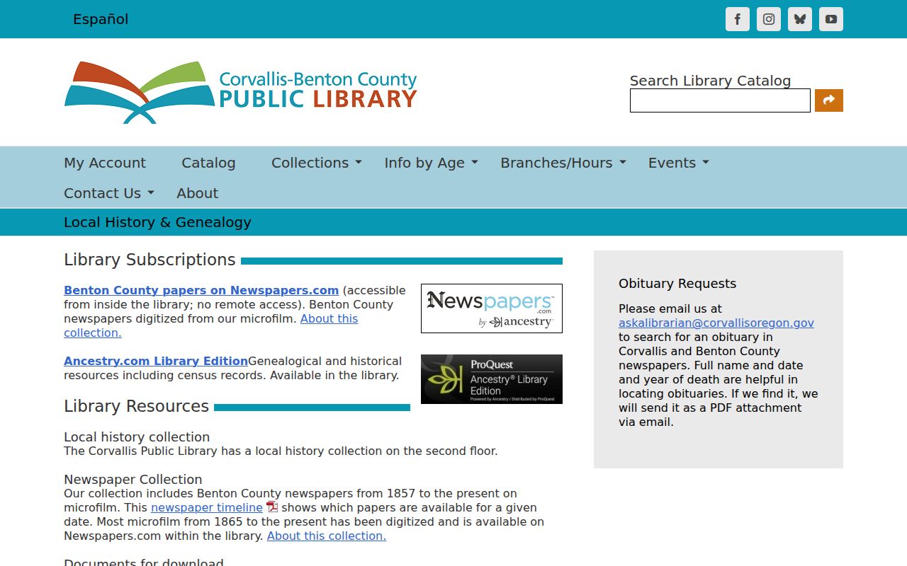 Corvallis city directory local history collection at the public library