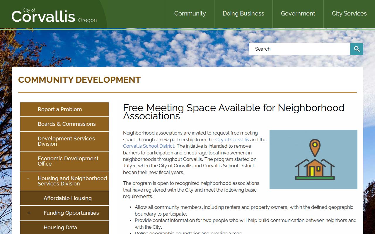 Corvallis neighbors neighborhood association meeting resource