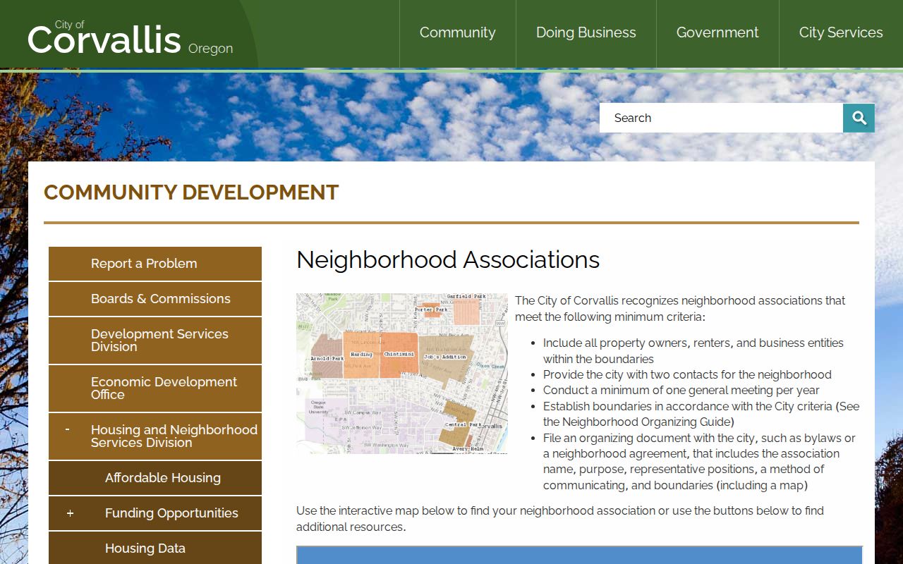 Corvallis neighbors neighborhood association program