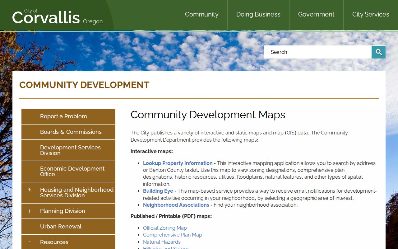 Corvallis neighbors property and neighborhood maps